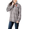 Women's Gray Maryland Terrapins Sherpa Super Soft Quarter-Zip Pullover Jacket