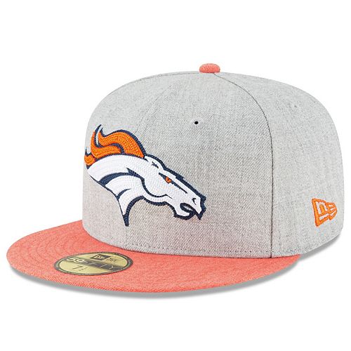 Men's New Era Heathered Gray Denver Broncos Crisp 2 59FIFTY Fitted Hat