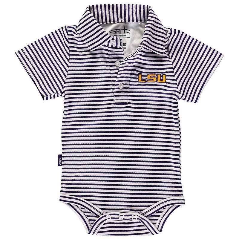 Infant Garb Purple/White LSU Tigers Carson Striped Short Sleeve Bodysuit, I