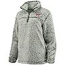 Women's Gray Virginia Tech Hokies Sherpa Super Soft Quarter Zip Pullover Jacket