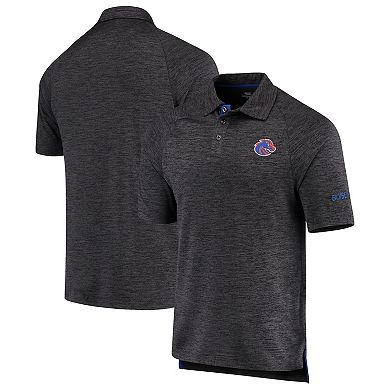 Men's Colosseum Heathered Black Boise State Broncos Down Swing Polo