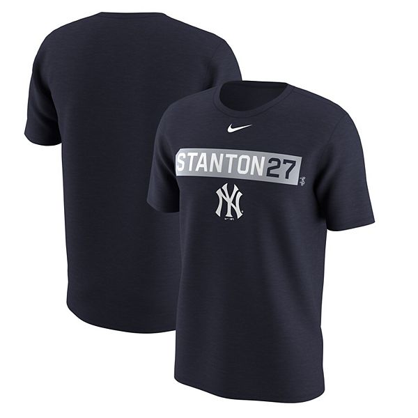 Men's Nike Giancarlo Stanton Navy New York Yankees Legend Player Name &  Number Nickname Performance T-Shirt