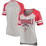 Women's G-III 4Her by Carl Banks Heathered Gray/Red St. Louis Cardinals Goal Line T-Shirt