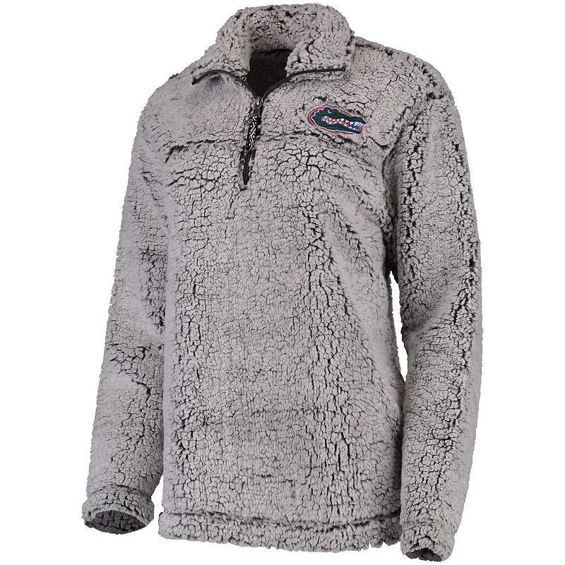 Womens Gray Florida Gators Sherpa Super Soft Quarter-Zip Pullover Jacket, 