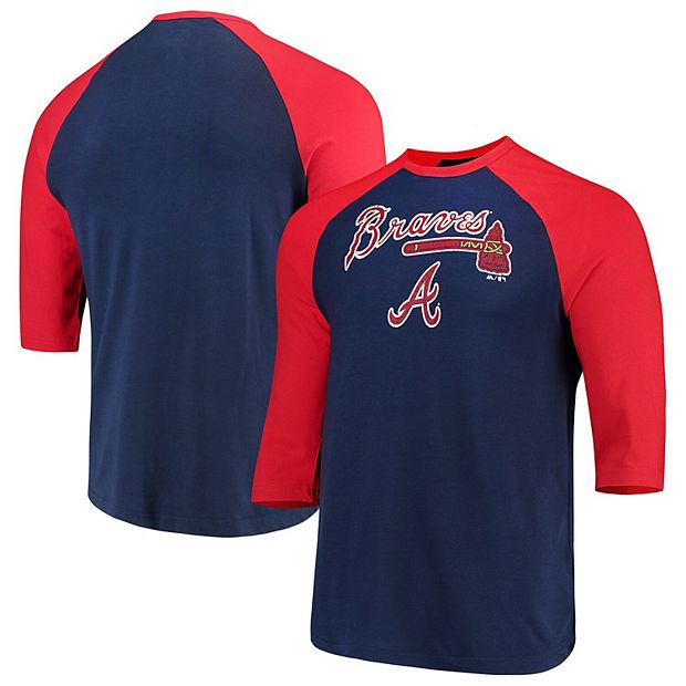 Majestic Youth Boston Red Sox Tri-Blend Raglan 3/4 Sleeve Shirt Red/Navy  Medium