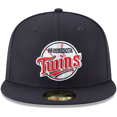 Men's New Era Navy Minnesota Twins Cooperstown Collection Wool 59FIFTY Fitted Hat