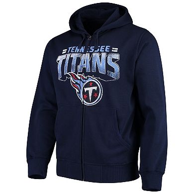 Men's G-III Sports by Carl Banks Navy Tennessee Titans Perfect Season Full-Zip Hoodie