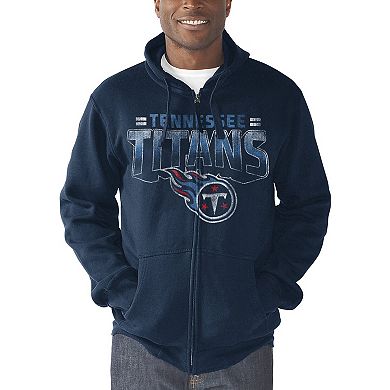 Men's G-III Sports by Carl Banks Navy Tennessee Titans Perfect Season Full-Zip Hoodie