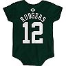 Newborn Aaron Rodgers Green Green Bay Packers Mainliner Name & Number Bodysuit