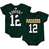 Newborn Aaron Rodgers Green Green Bay Packers Mainliner Name & Number Bodysuit