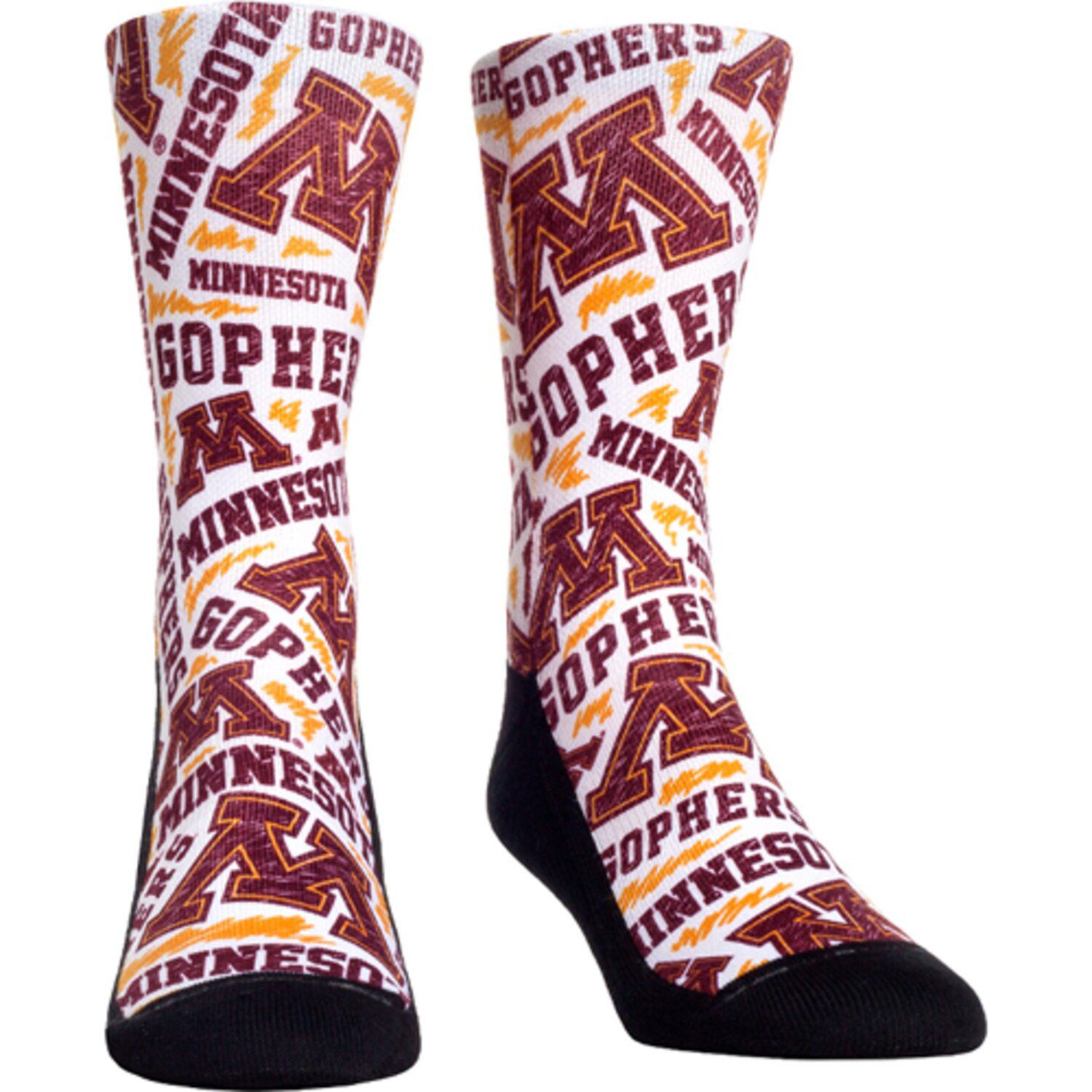 Image for Unbranded Women's Rock Em Socks Minnesota Golden Gophers Logo Sketch Crew Socks at Kohl's.