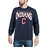 Men's Stitches Navy Cleveland Indians Pullover Crew Sweatshirt