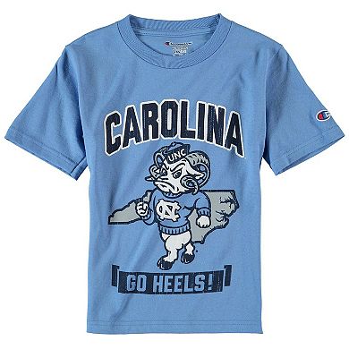 Youth Champion Carolina Blue North Carolina Tar Heels Strong Mascot T-Shirt