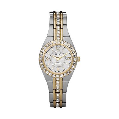 Relic by Fossil Women s Wet Glitz Crystal Two Tone Stainless Steel Watch