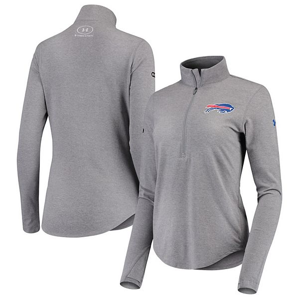 Women's Under Armour Heathered Gray Buffalo Bills Combine Authentic  Favorites Half-Zip Jacket