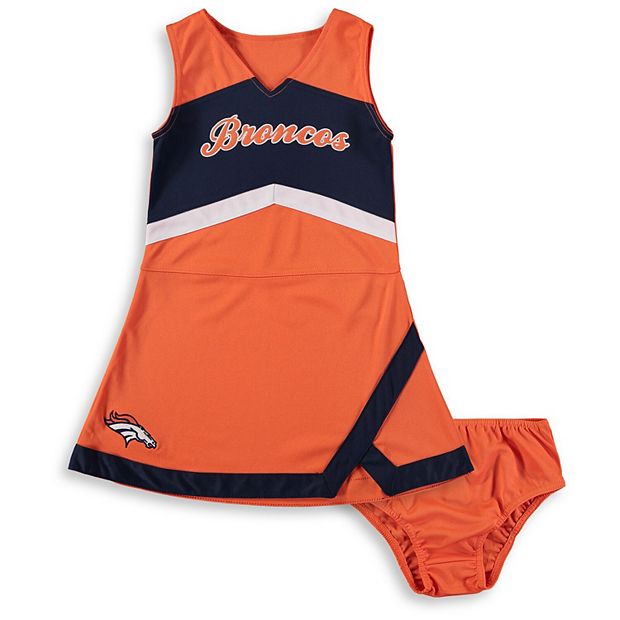 Girls Toddler Orange Denver Broncos Cheerleader T-Shirt Size: 2T