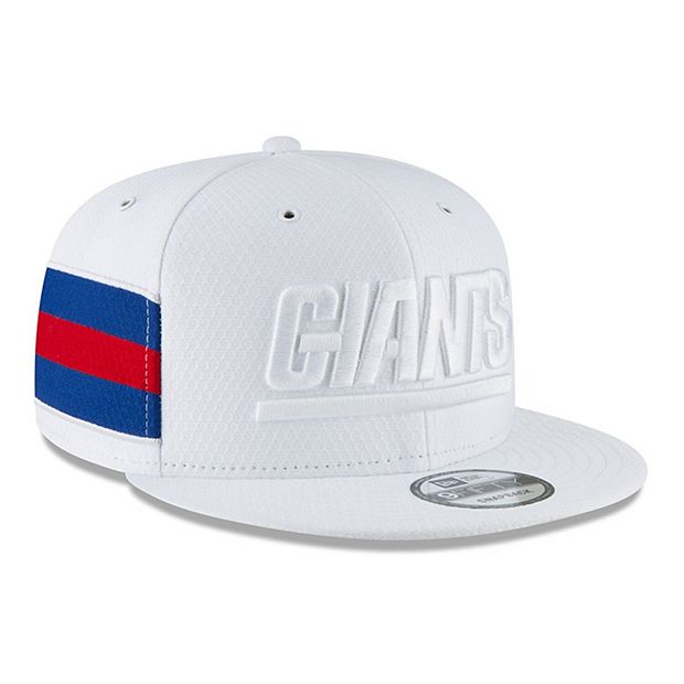 Men's New Era White New York Giants 2018 NFL Sideline Color Rush Official  9FIFTY Snapback Adjustable