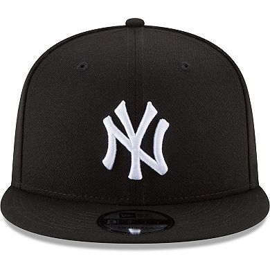 Men's New Era Black New York Yankees Black & White 9FIFTY Snapback Hat