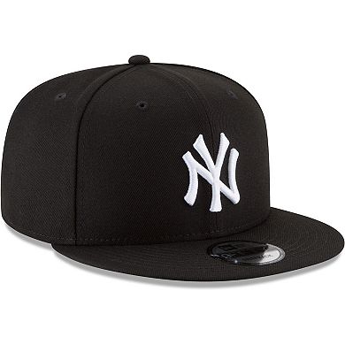 Men's New Era Black New York Yankees Black & White 9FIFTY Snapback Hat