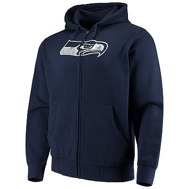 Men's G-III Sports by Carl Banks College Navy Seattle Seahawks Primary Logo Full-Zip Hoodie