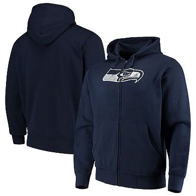 Men's G-III Sports by Carl Banks College Navy Seattle Seahawks Primary Logo Full-Zip Hoodie