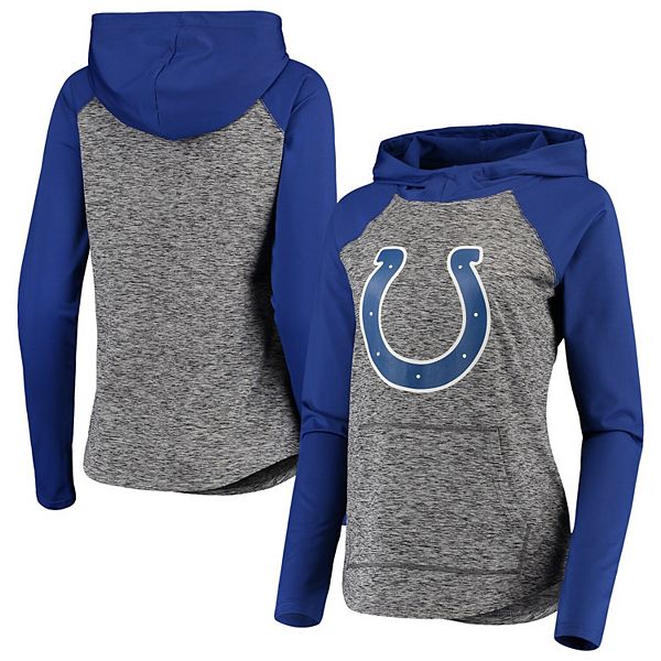 Women's G-III 4Her by Carl Banks Heathered Gray/Royal Indianapolis Colts  Championship Ring Pullover Hoodie
