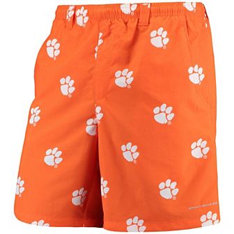Men's Columbia PFG Orange Clemson Tigers Backcast II 8" Omni-Shade Hybrid Shorts