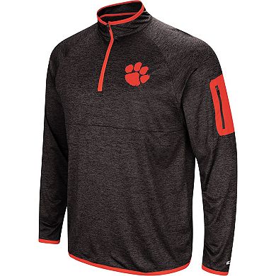 Men's Colosseum Black Clemson Tigers Amnesia Quarter-Zip Pullover Jacket