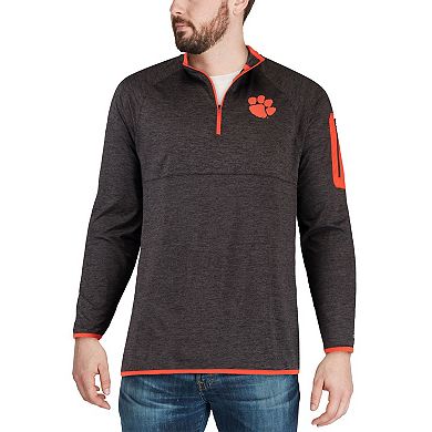 Men's Colosseum Black Clemson Tigers Amnesia Quarter-Zip Pullover Jacket