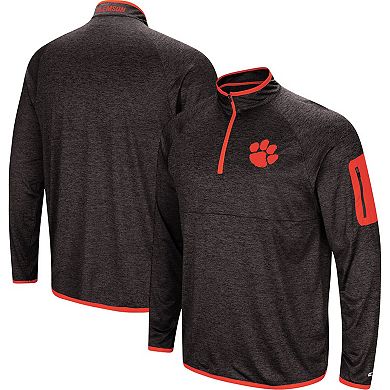 Men's Colosseum Black Clemson Tigers Amnesia Quarter-Zip Pullover Jacket