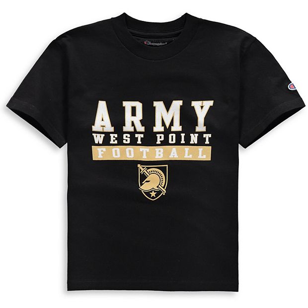 Youth Champion Black Army Black Knights Football Drop T-Shirt