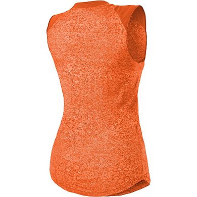 Women's Majestic Threads Orange Cincinnati Bengals Retro Tri-Blend Raglan Muscle Tank Top