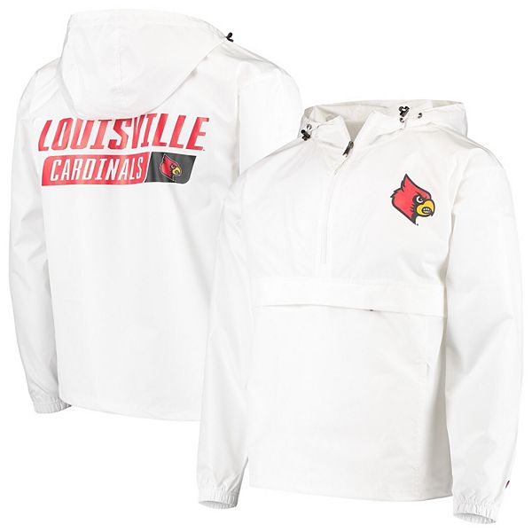 Men's Champion White Louisville Cardinals Tailgate Packable Half-Zip Jacket