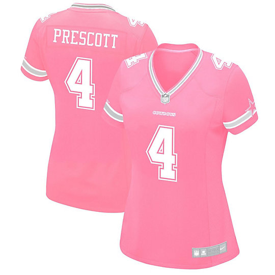 Women's Nike Dak Prescott Pink Dallas Cowboys Game Jersey