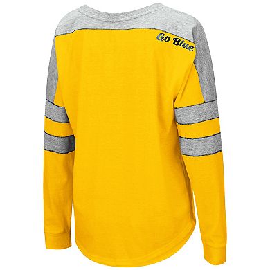 Women's Colosseum Maize Michigan Wolverines Trey Dolman Long Sleeve T-Shirt