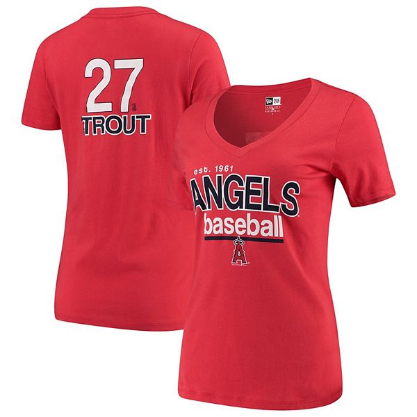 Mike Trout Los Angeles Angels 5th & Ocean by New Era Women's Baby Jersey  Flipped Number