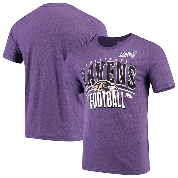 Custom Baltimore Ravens Men's Purple by Flanker Tri-Blend Long Sleeve T- Shirt 