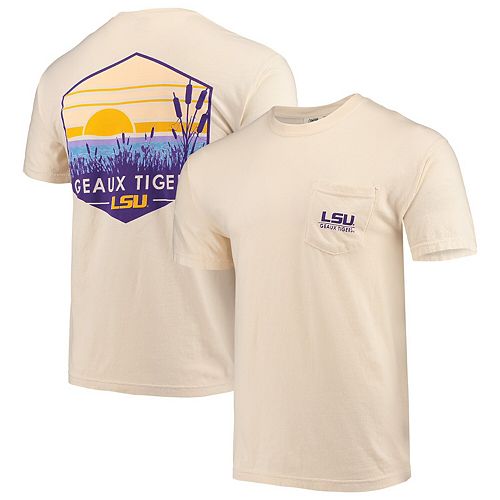 Men S Cream Lsu Tigers Landscape Shield Comfort Colors Pocket