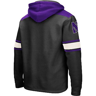 Men's Colosseum Black Northwestern Wildcats 2.0 Lace-Up Pullover Hoodie