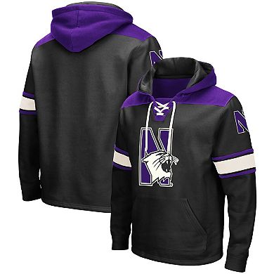 Men's Colosseum Black Northwestern Wildcats 2.0 Lace-Up Pullover Hoodie