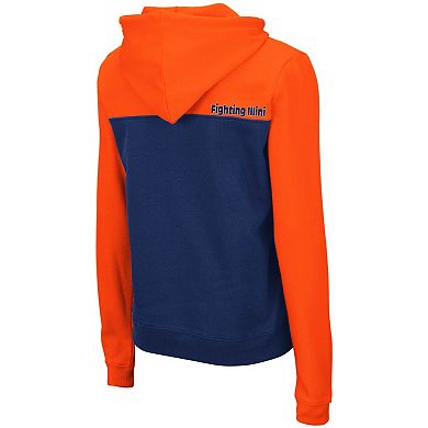 Women's Colosseum Orange/Navy Illinois Fighting Illini Aidan Lightweight Half-Zip Hoodie