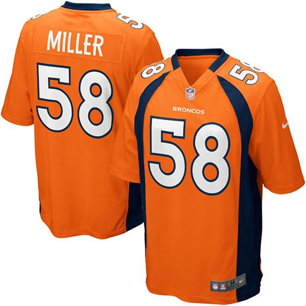 New Von Miller Orange Denver Broncos Stitched Size 2X Limited Nike Vapor  Jersey