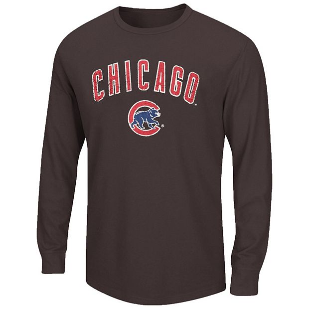 Men's Majestic Charcoal Chicago Cubs Big & Tall Long Sleeve Thermal T-Shirt