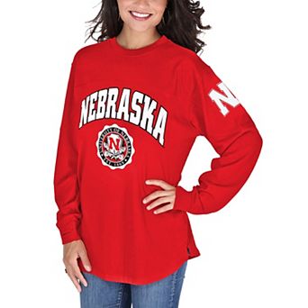 Women's Pressbox Scarlet Nebraska Huskers Edith Long Sleeve T-Shirt