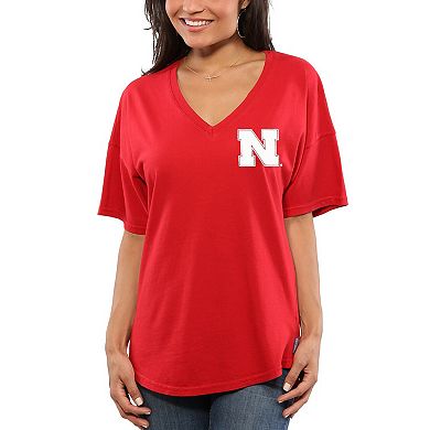 Women's Scarlet Nebraska Huskers Spirit Jersey Oversized T-Shirt