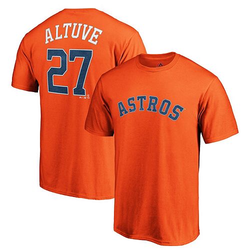 Jose Altuve Houston Astros Majestic Team Official Name & Number T-Shirt ...