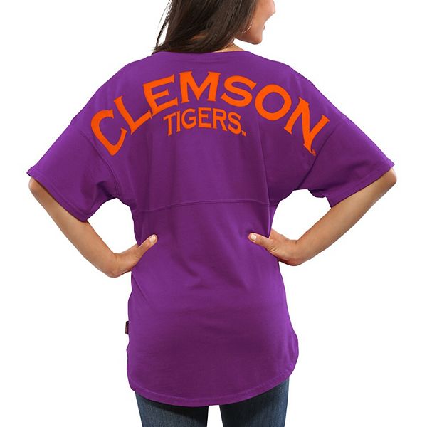 Women's Purple Clemson Tigers Spirit Jersey Oversized T-Shirt
