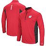 Men's Colosseum Heathered Red/Black Wisconsin Badgers Audible Windshirt Quarter-Zip Pullover Jacket