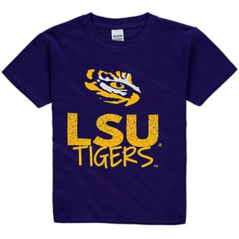 Youth Purple LSU Tigers Crew Neck T-Shirt