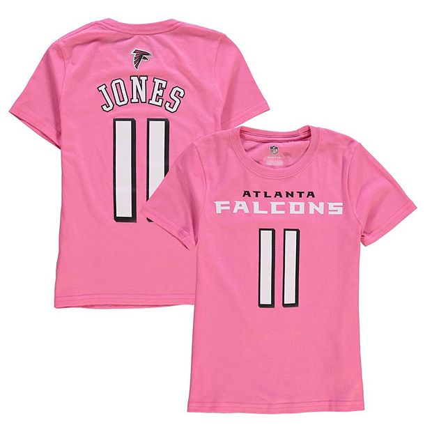 Girls Youth Julio Jones Pink Atlanta Falcons Mainliner Player Name Number T Shirt